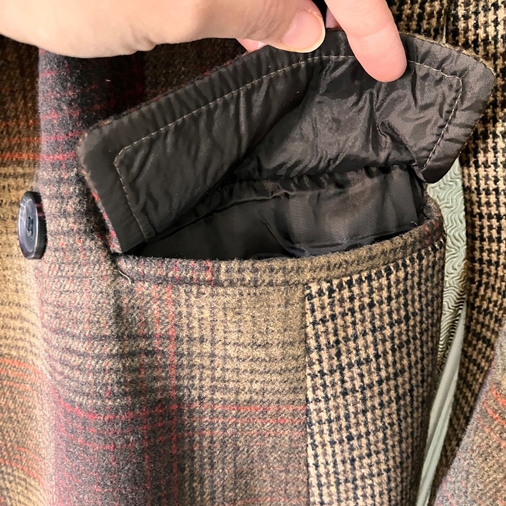 Tweed Plaid Patchwork Peacoat - image 5